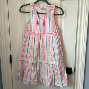 Vineyard vines summer swing dress with tassels size xl girls striped